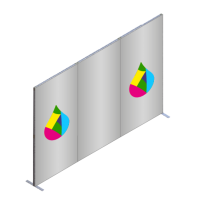 Vorschau: FASTFRAME™ gerade Wand | 3 Module | mit Druck Vorschau: FASTFRAME™ gerade Wand | 3 Module | mit Druck